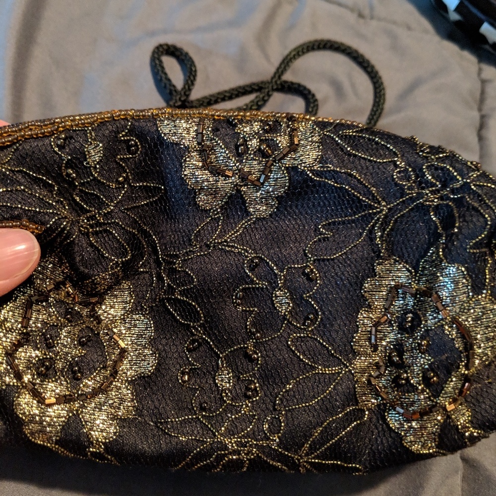 🌻lace beaded crossbody bag barganza gold prom